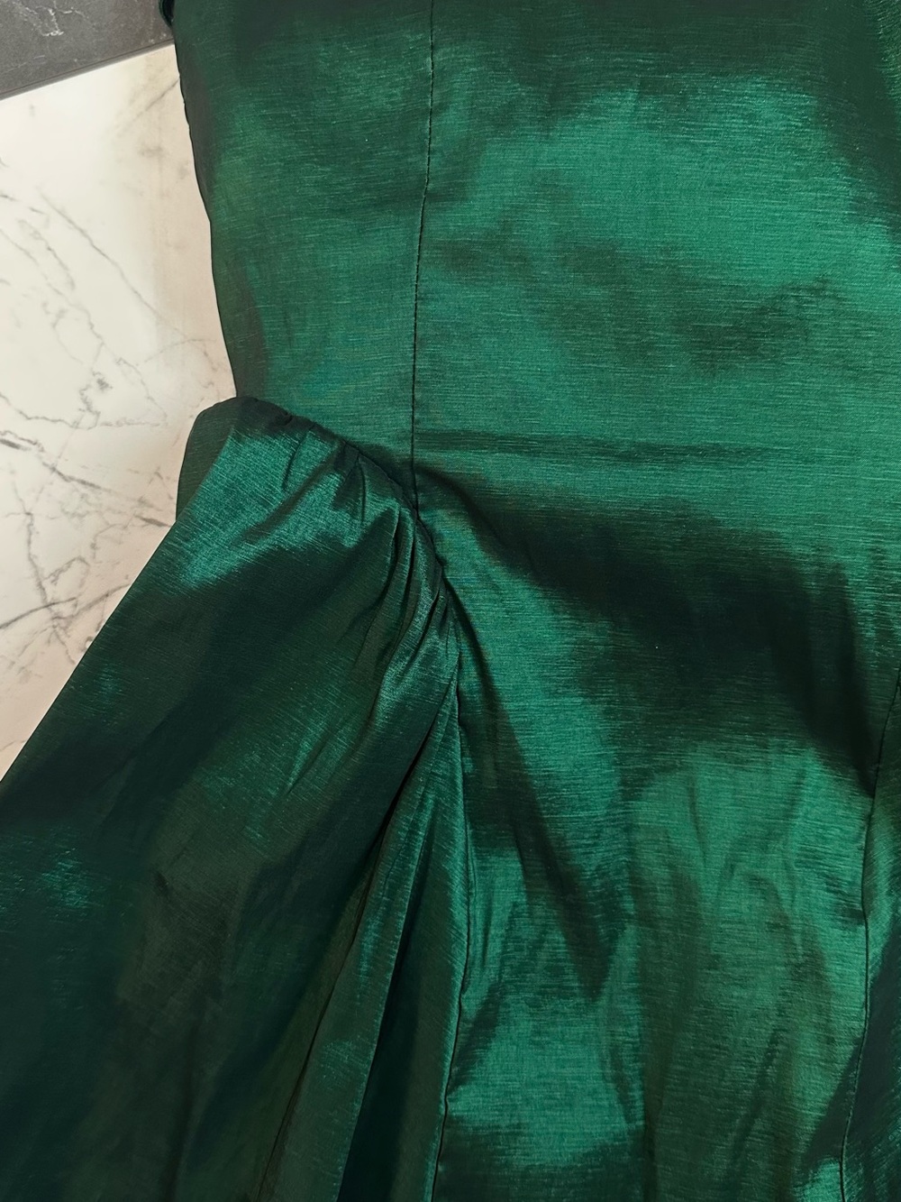 Altar'd State Strapless Dark Emerald Satin Party Dress - Picture 3 of 8